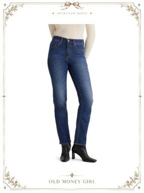 Levi's 724 High Rise Straight Jeans Slim Fit Casual Denim